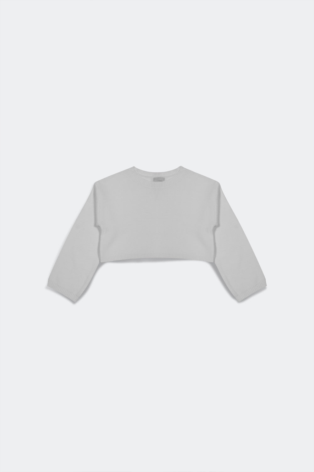 Pull court en maille duveteuse creme