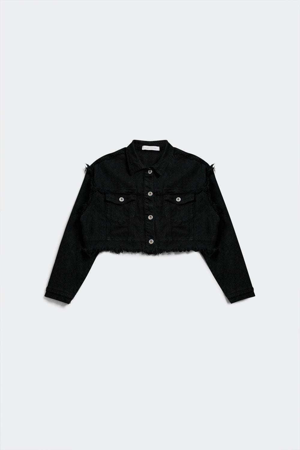 Veste en jean courte style trucker noire