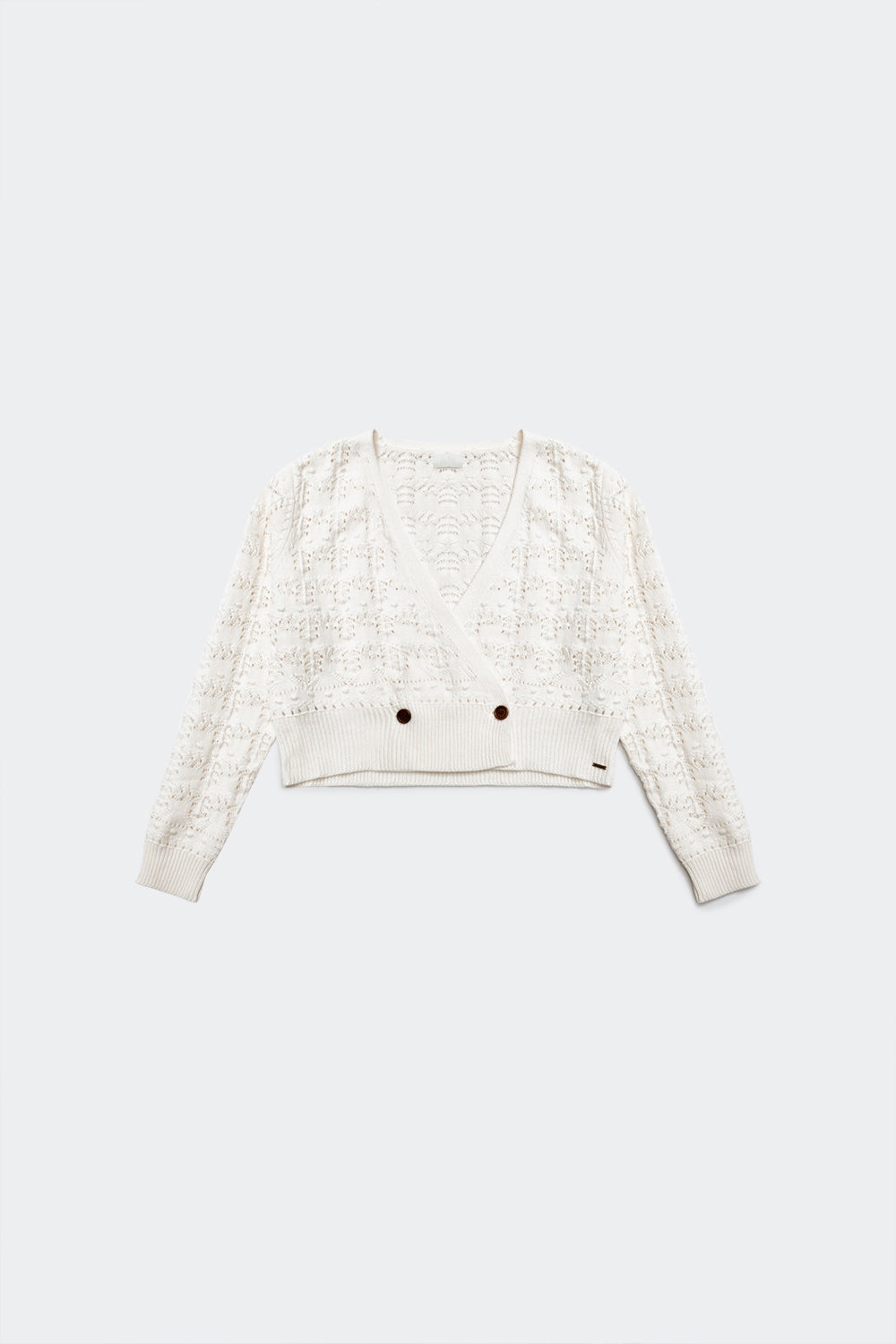 Gilet en maille pointelle crème
