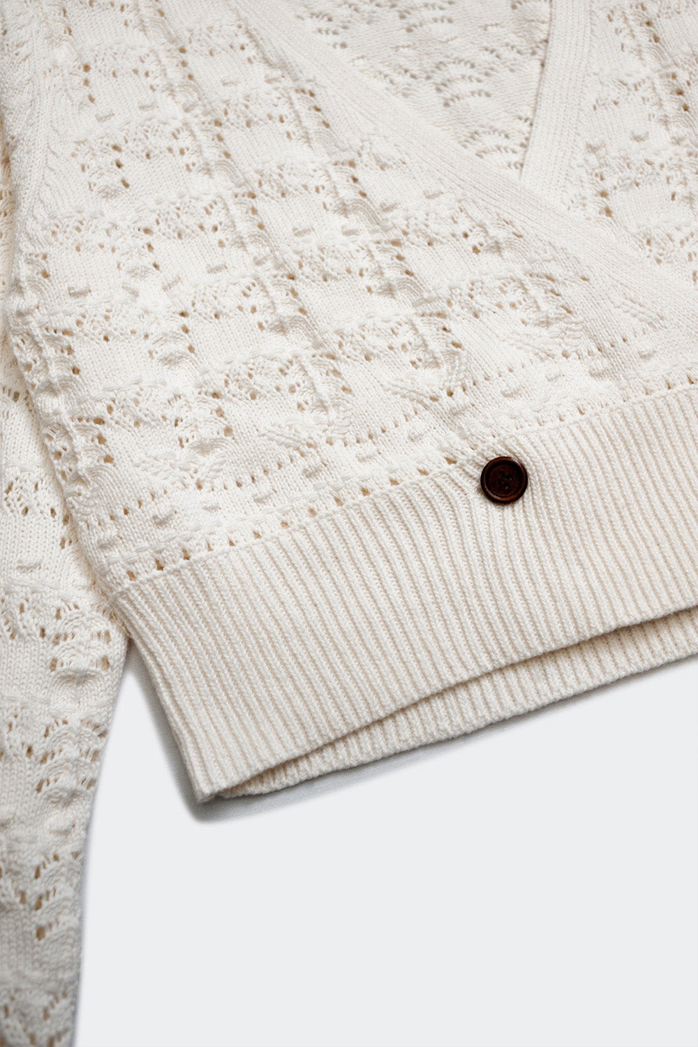 Gilet en maille pointelle crème