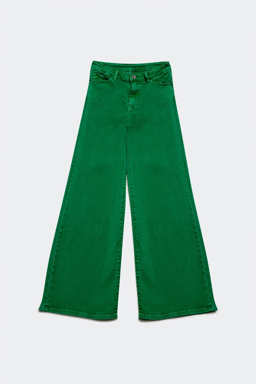 Jean ample en coton mélangé vert