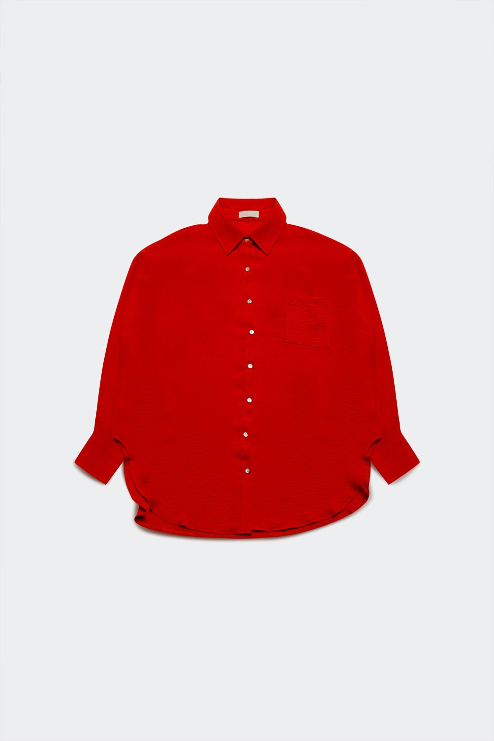 Chemise oversize à poche en rouge