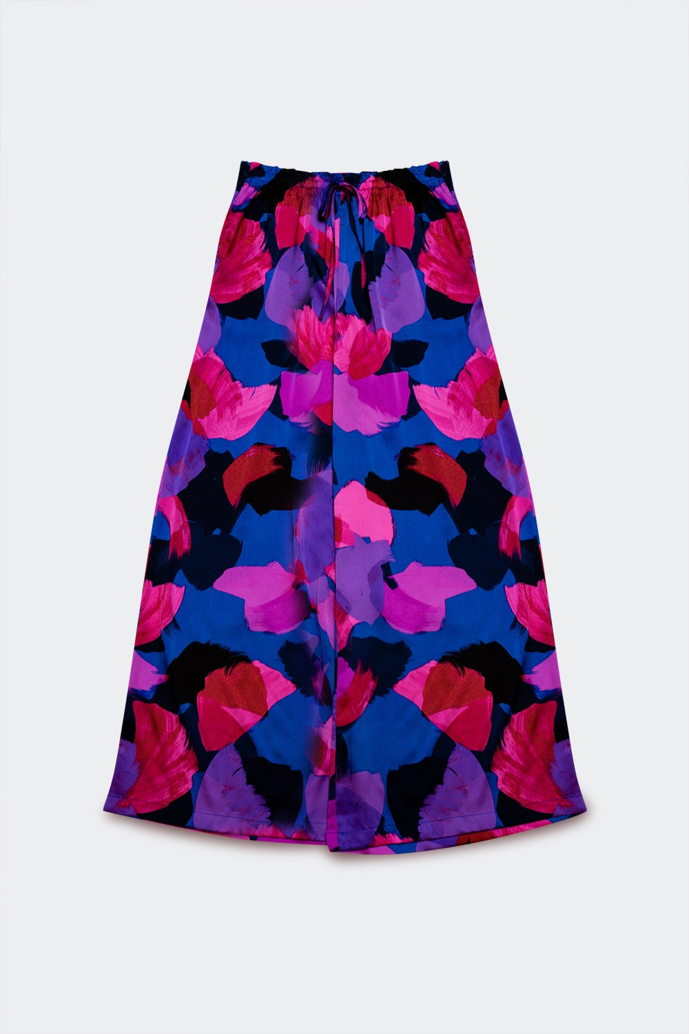 Pantalon large à fleurs violettes