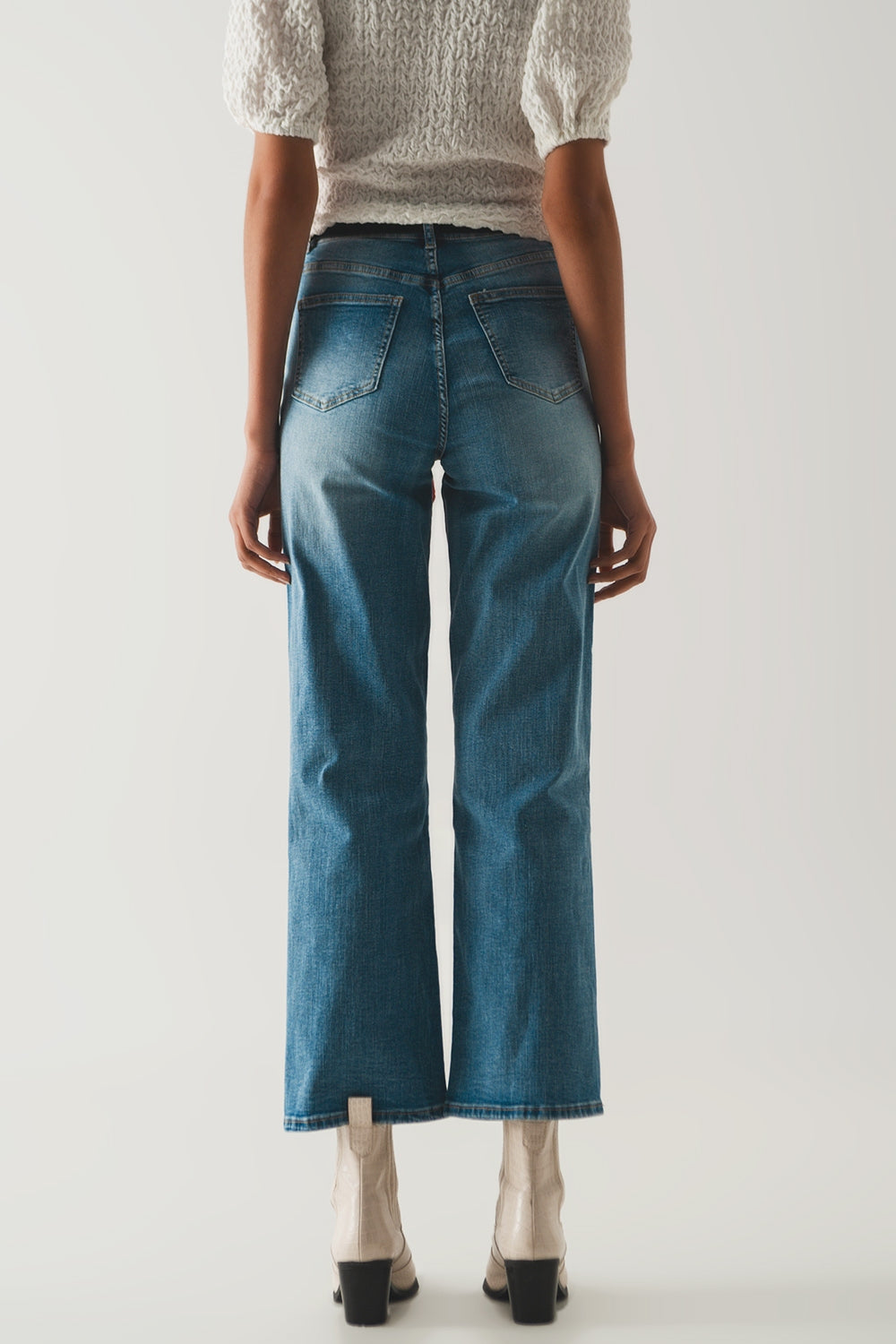 Jeans en coton mélangé coupe large