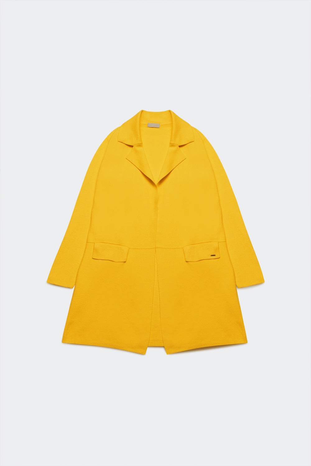 Gilet long avec col oversize jaune