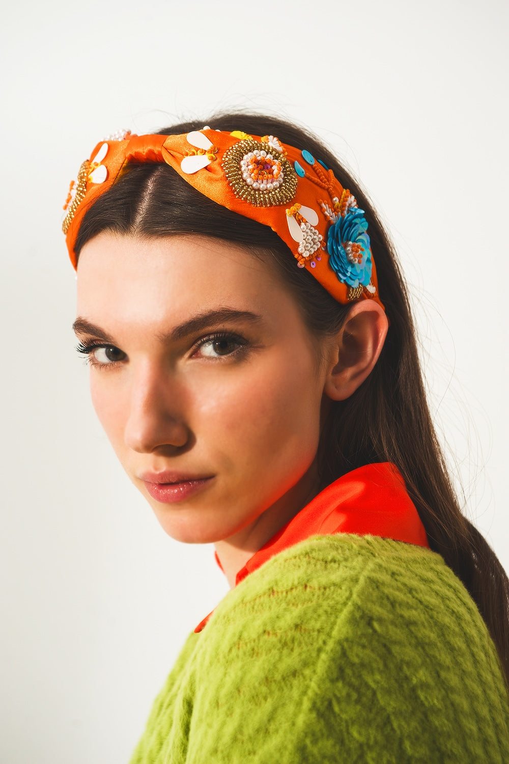 Bandeau orange à ornements