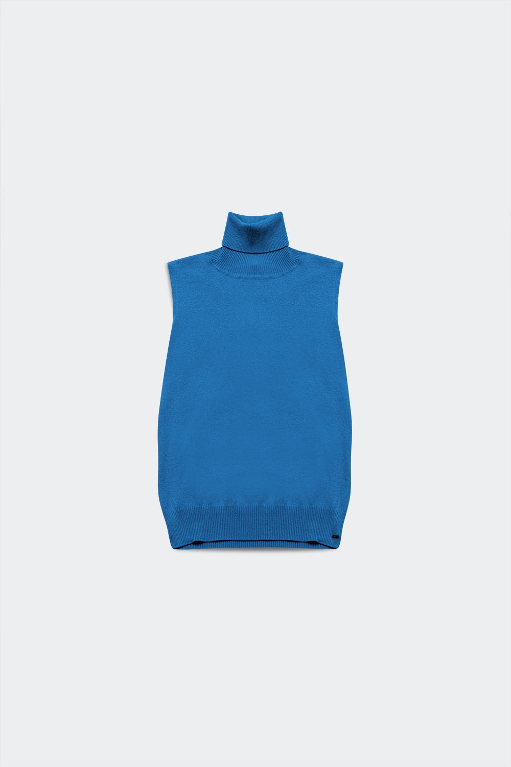 Pullover à débardeur en maille bleu