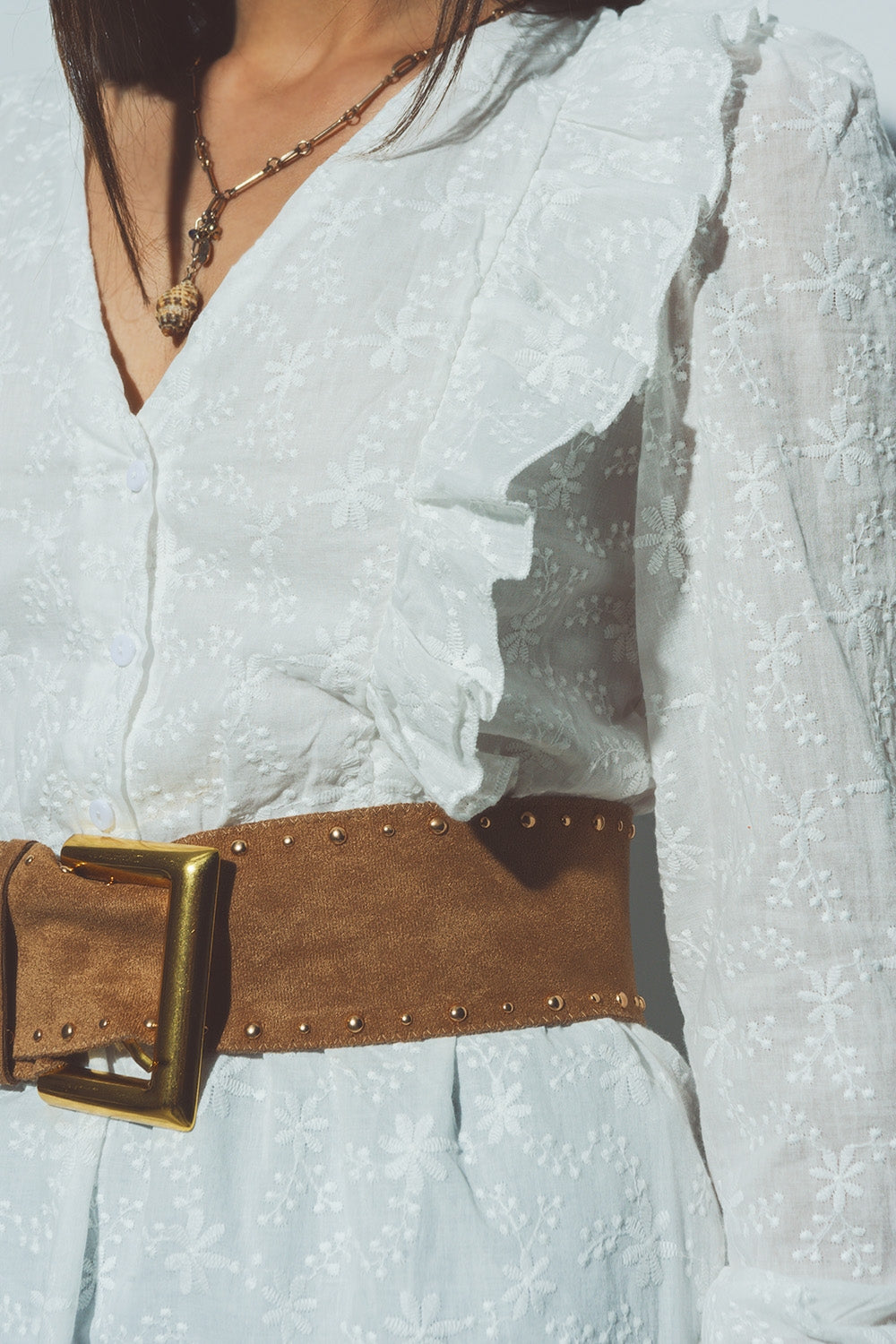 Mini Robe Texturée à Fleurs en Blanc