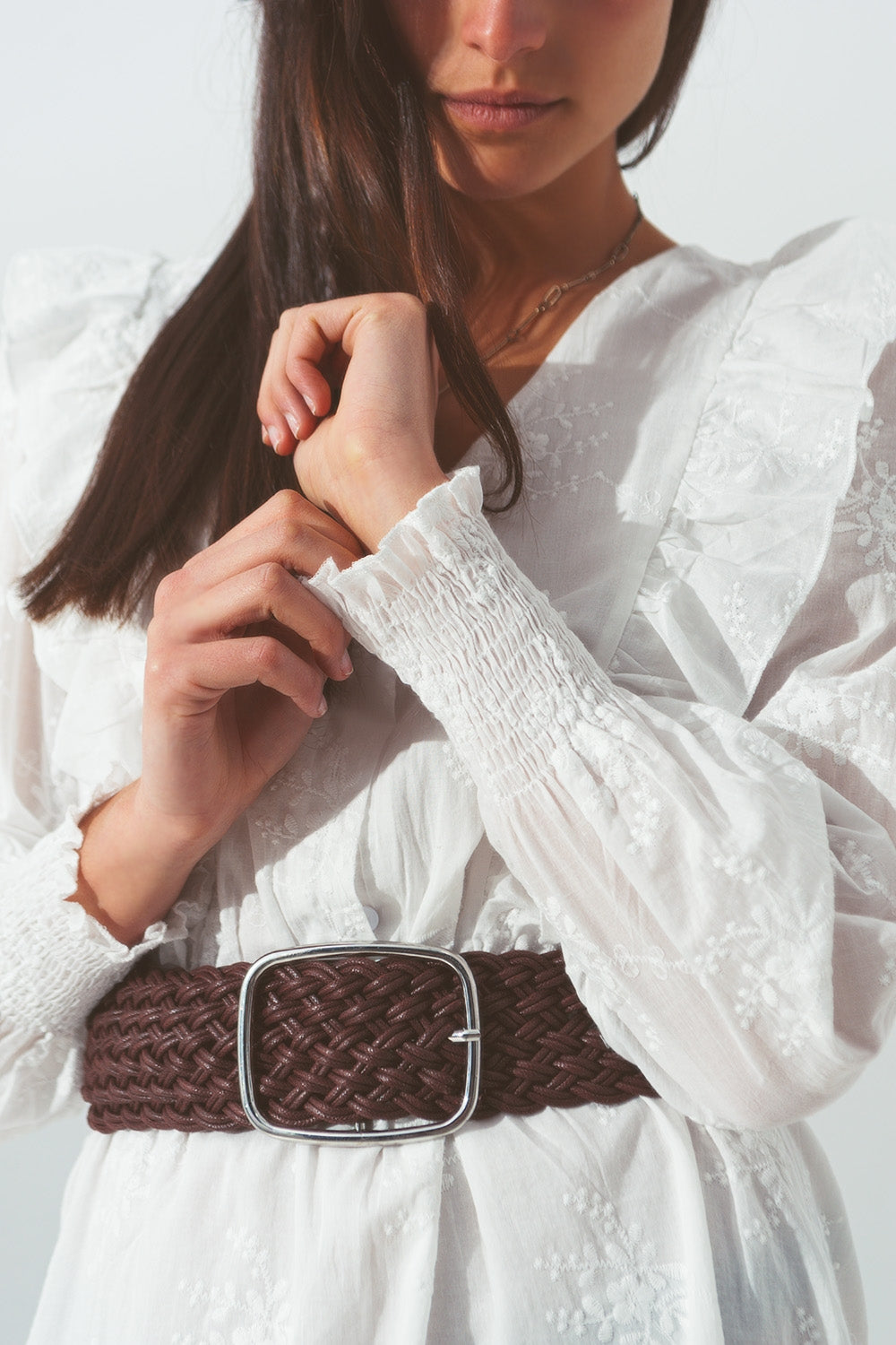 Mini Robe à Volants Floraux en Blanc