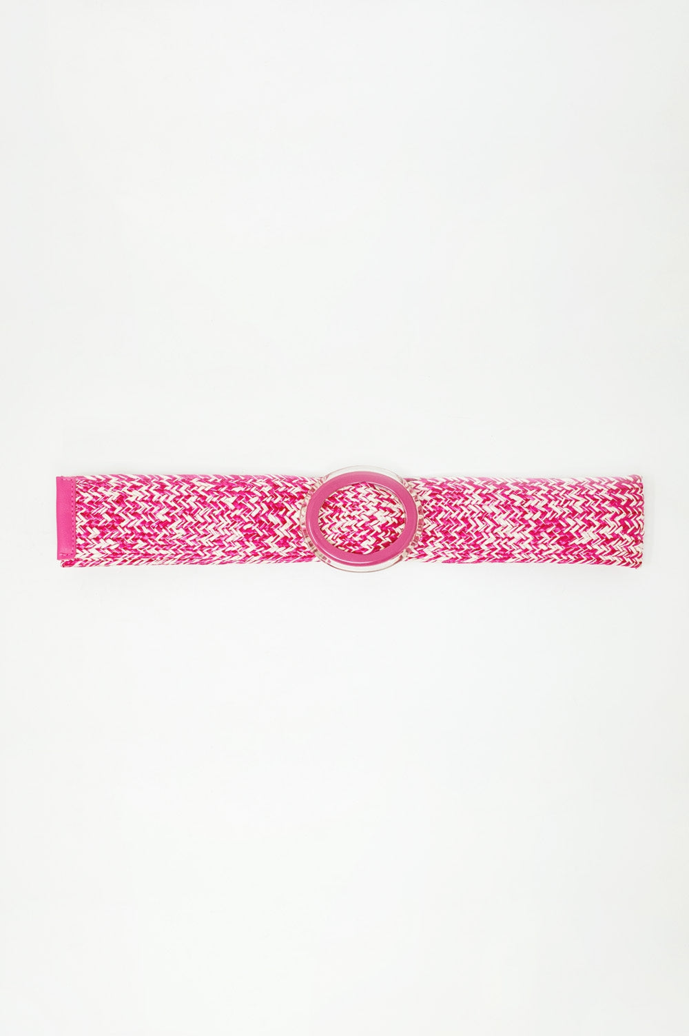 Ceinture tressée à boucle ronde en rose