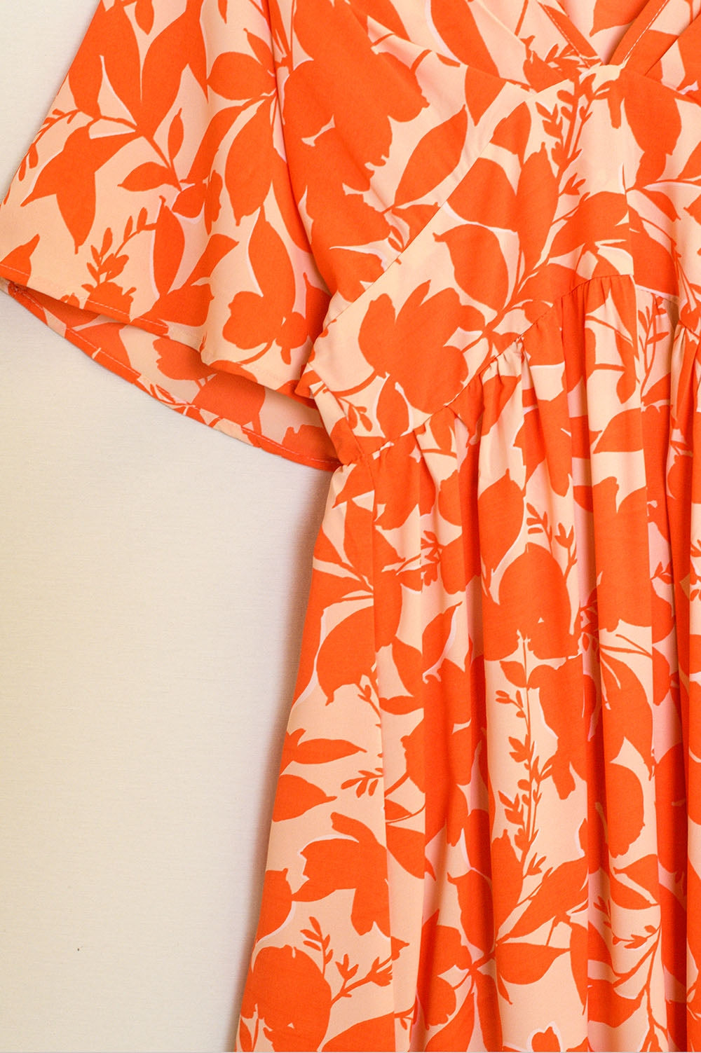 robe maxi à imprimé fleuri orange