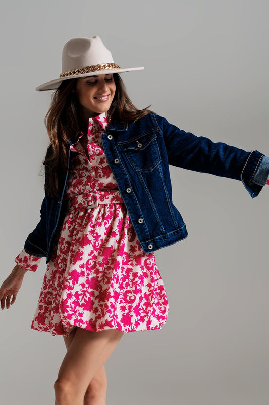 Veste en jean basique extensible en lavage foncé