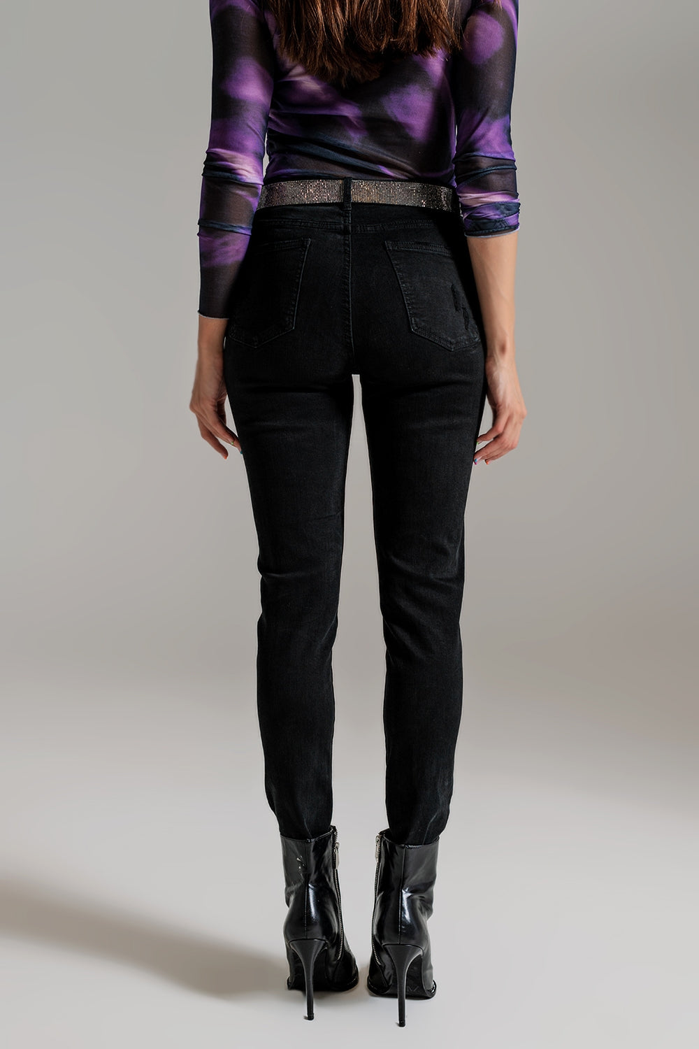 Jean skinny taille haute noir