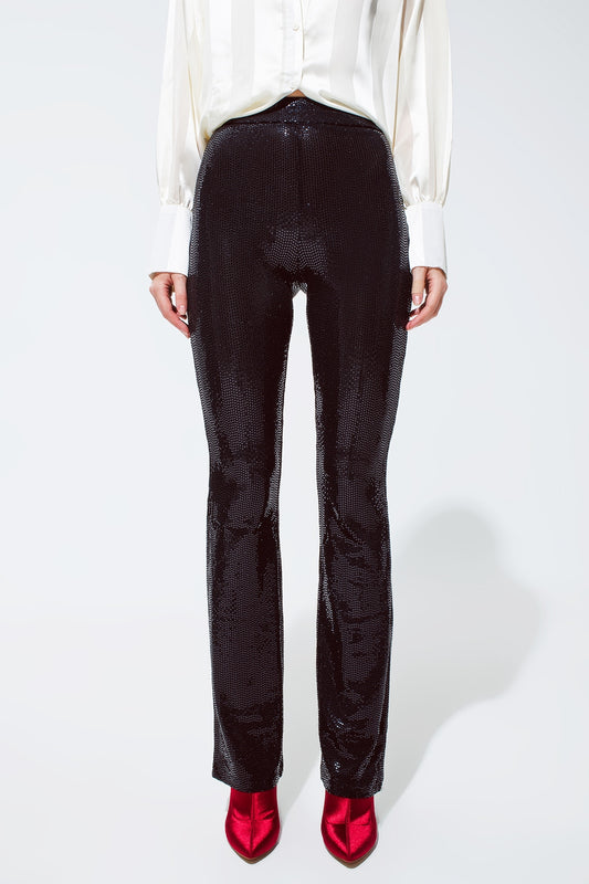 Legging à paillettes en noir