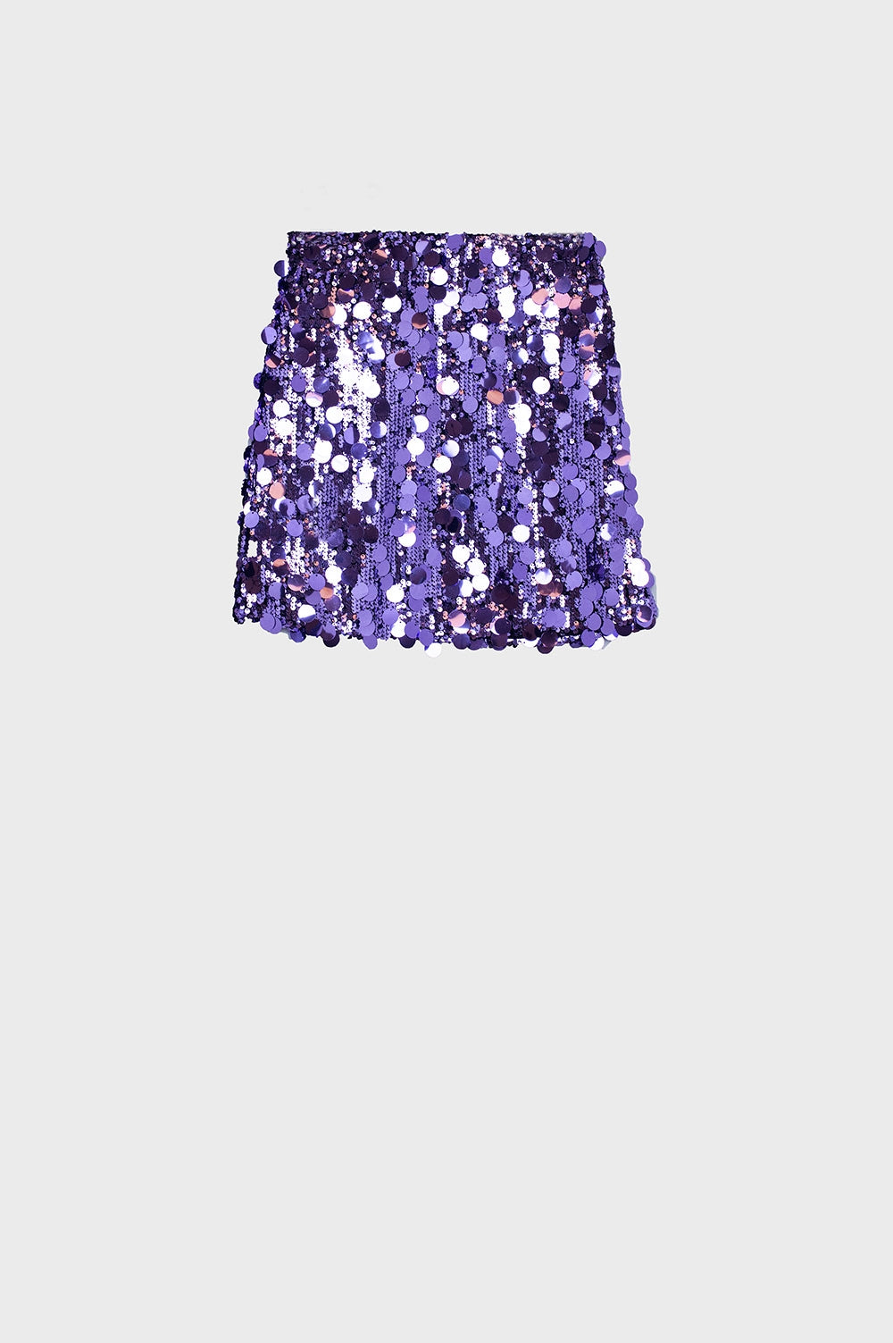 Mini-jupe à gros sequins violette