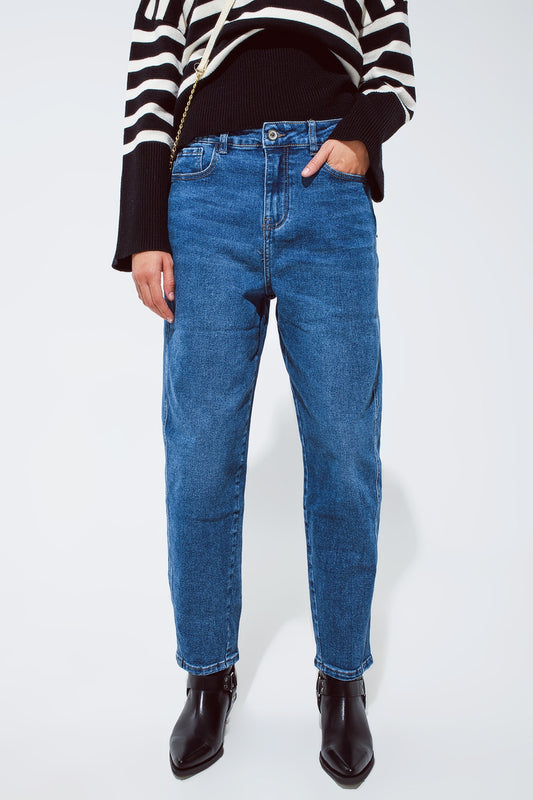Jean boyfriend surdimensionné bleu foncé