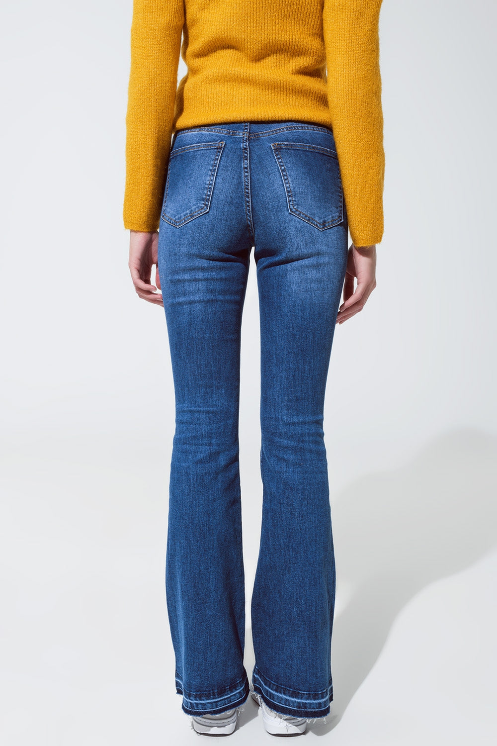 Jean skinny évasé bleu moyen