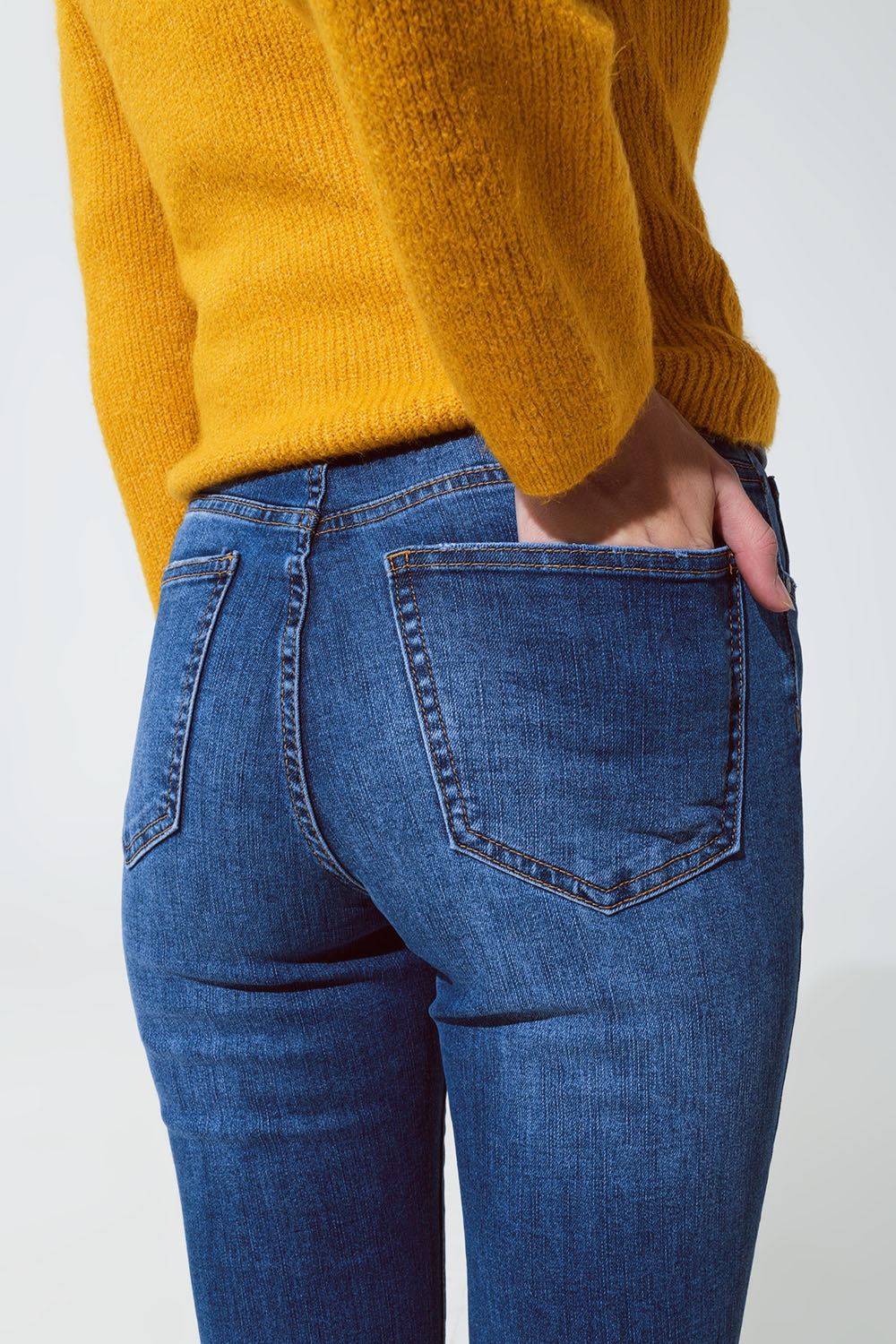 Jean skinny évasé bleu moyen