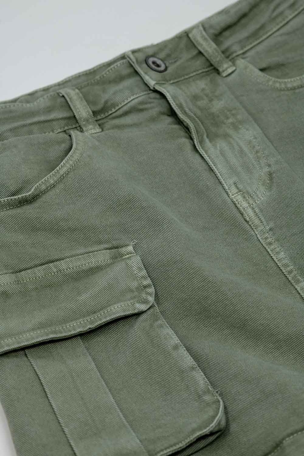 Minijupe cargo en kaki