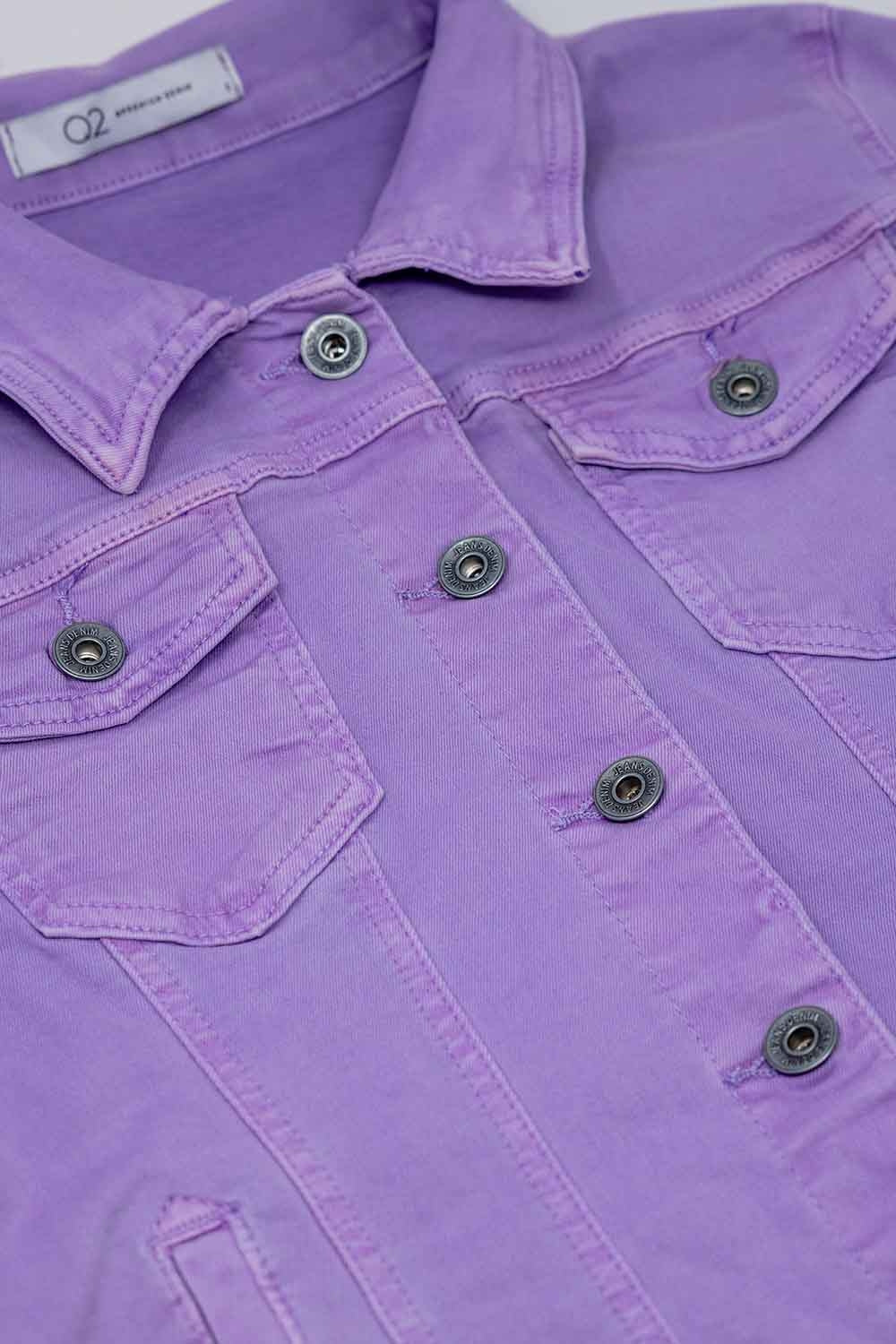 Veste camionneur en denim slim en lilas
