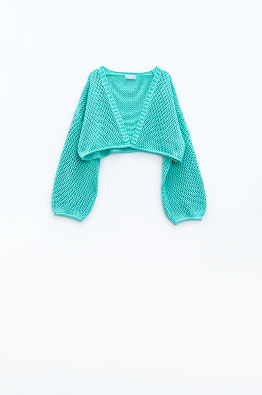 Cardigan crocheté de base en menthe