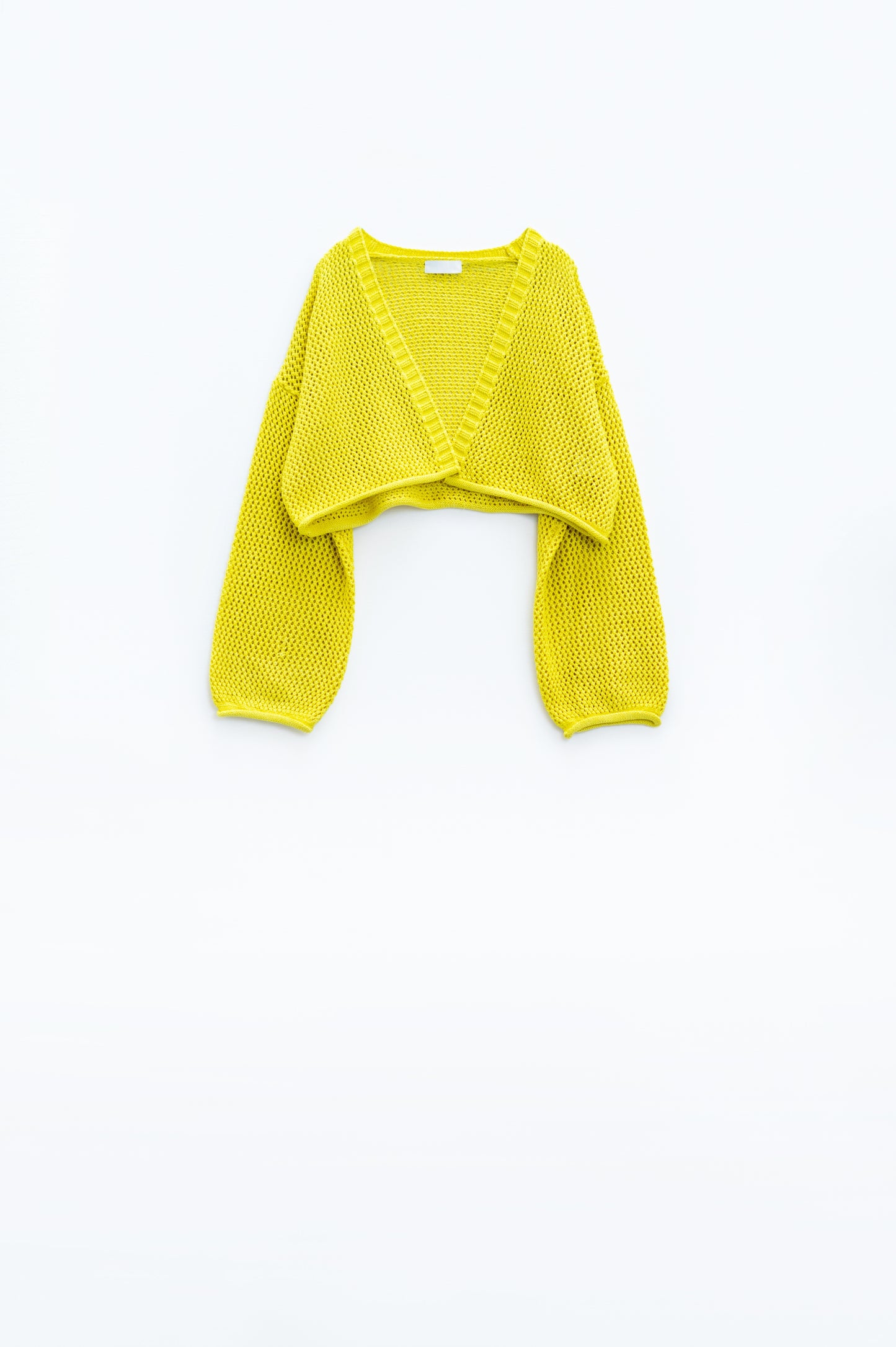 Gilet croisé basique au crochet jaune