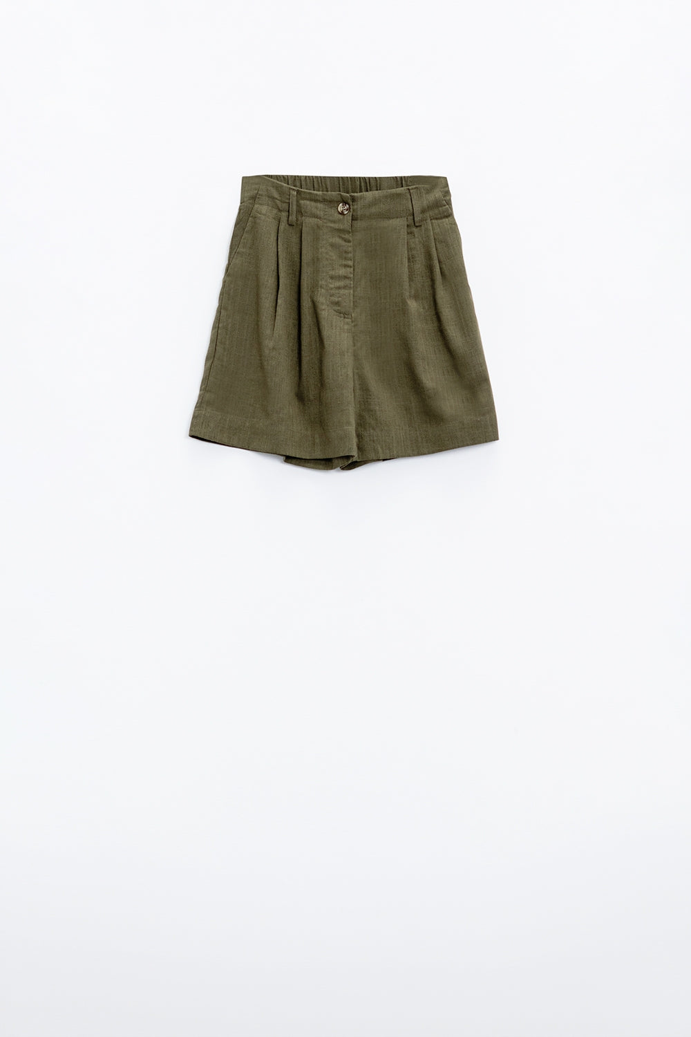 Short kaki avec poches et taille élastique