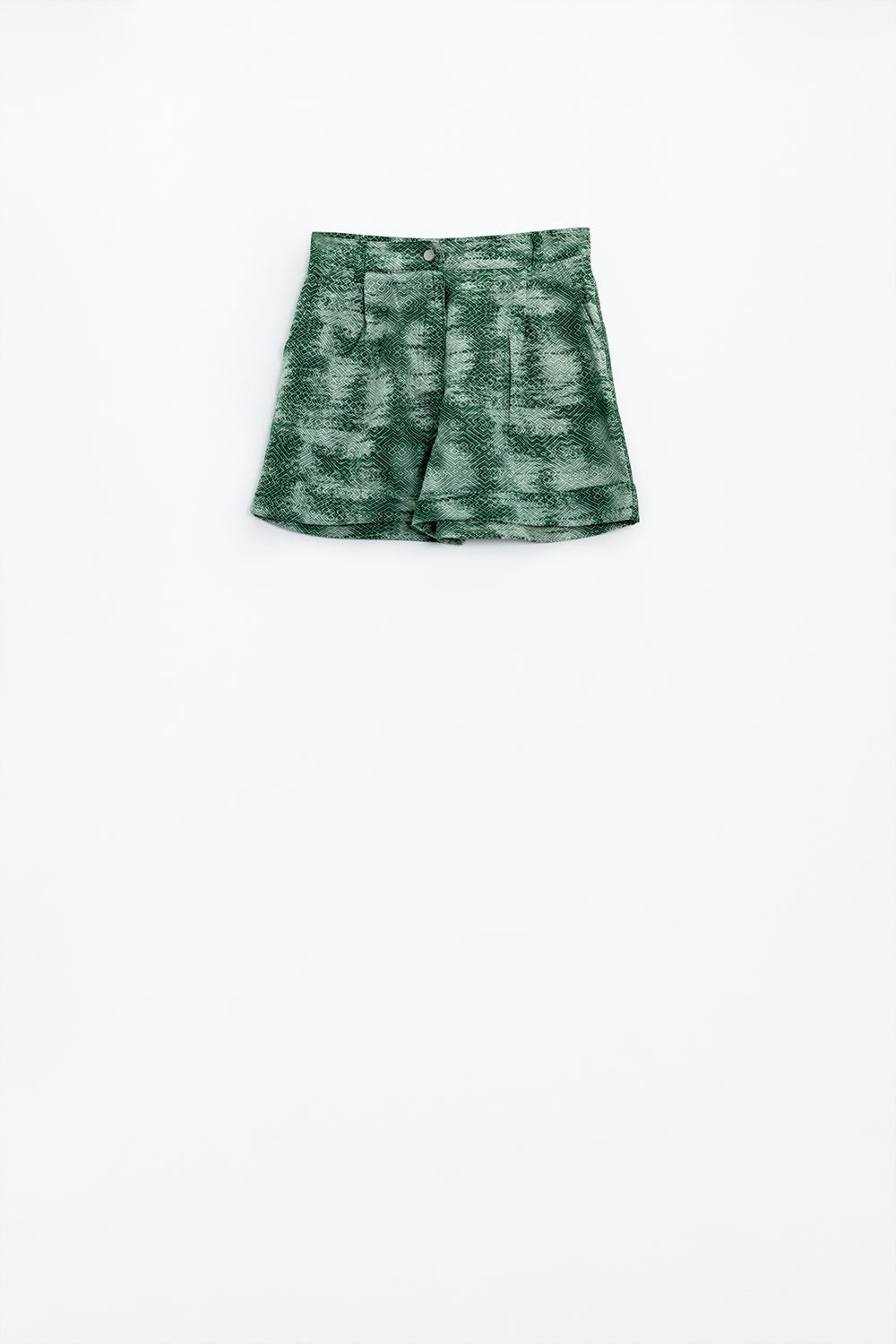 Short en Tie Dye vert avec poches avant et arrière