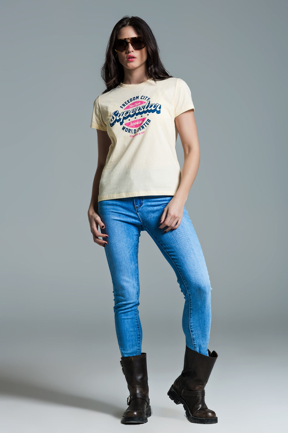 T-shirt imprimé superstar jaune