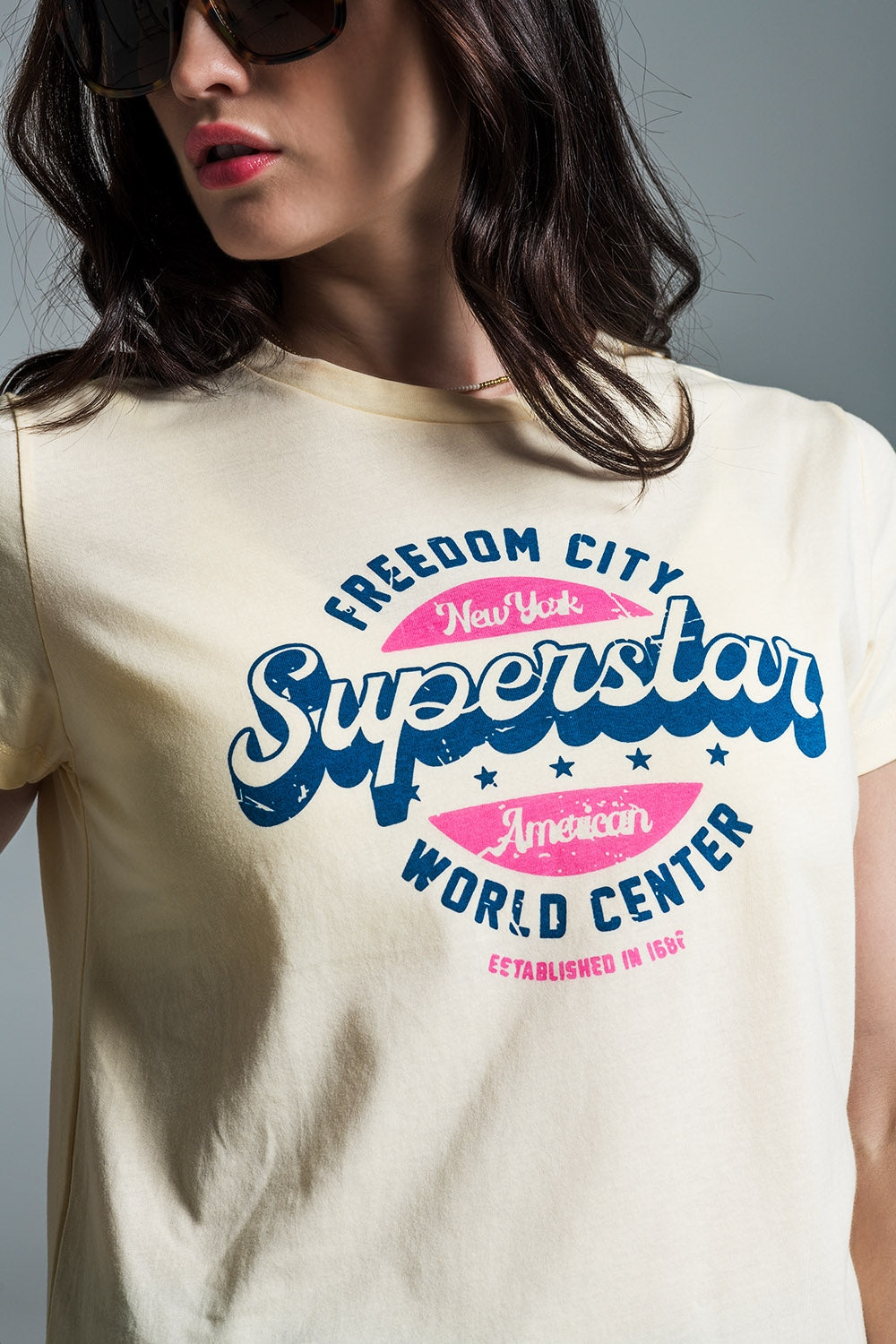T-shirt imprimé superstar jaune