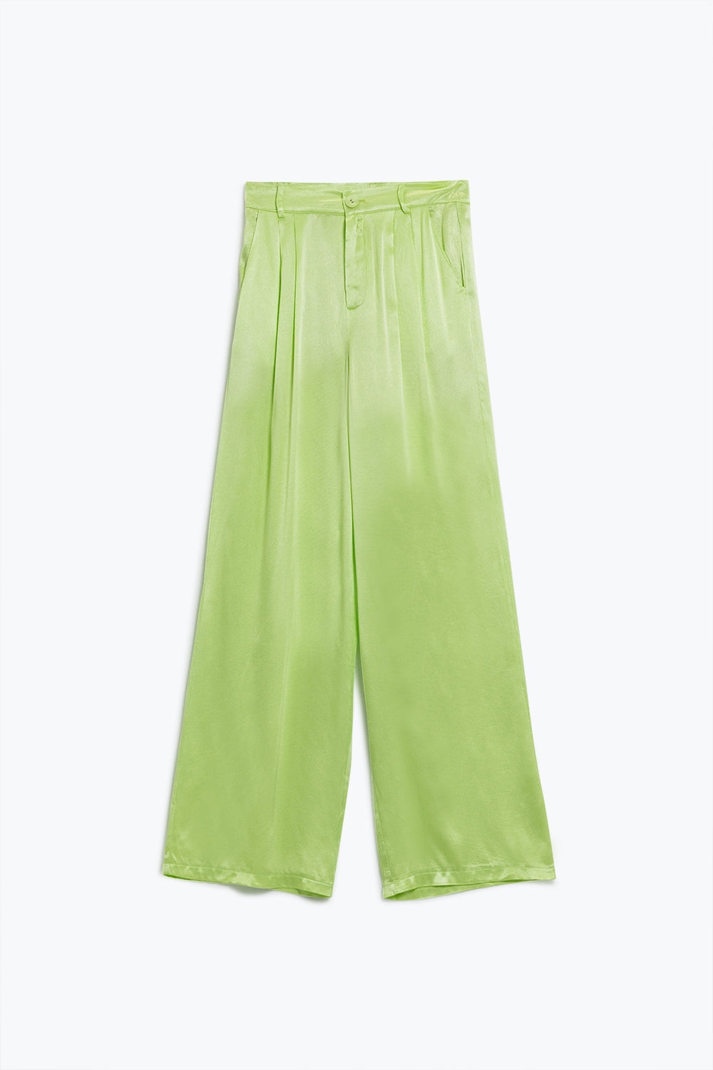 Pantalon satin évasé avec poches