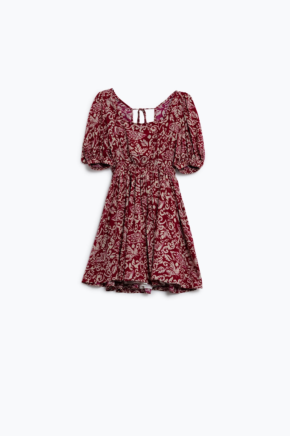 robe courte à imprimé floral avec dos froncé