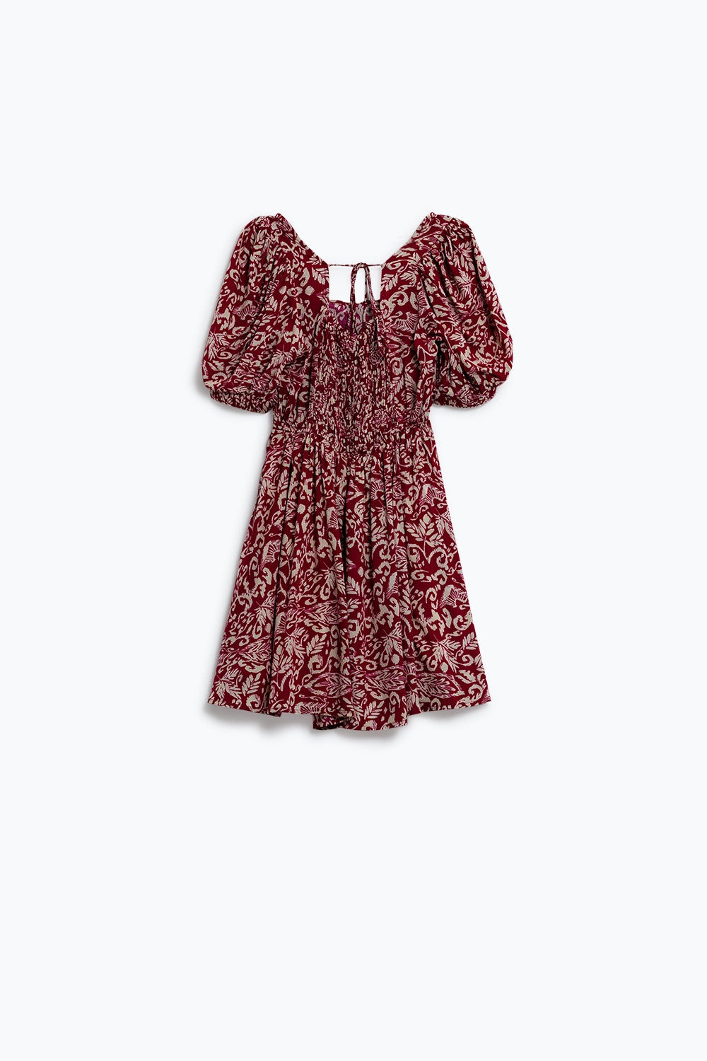 robe courte à imprimé floral avec dos froncé