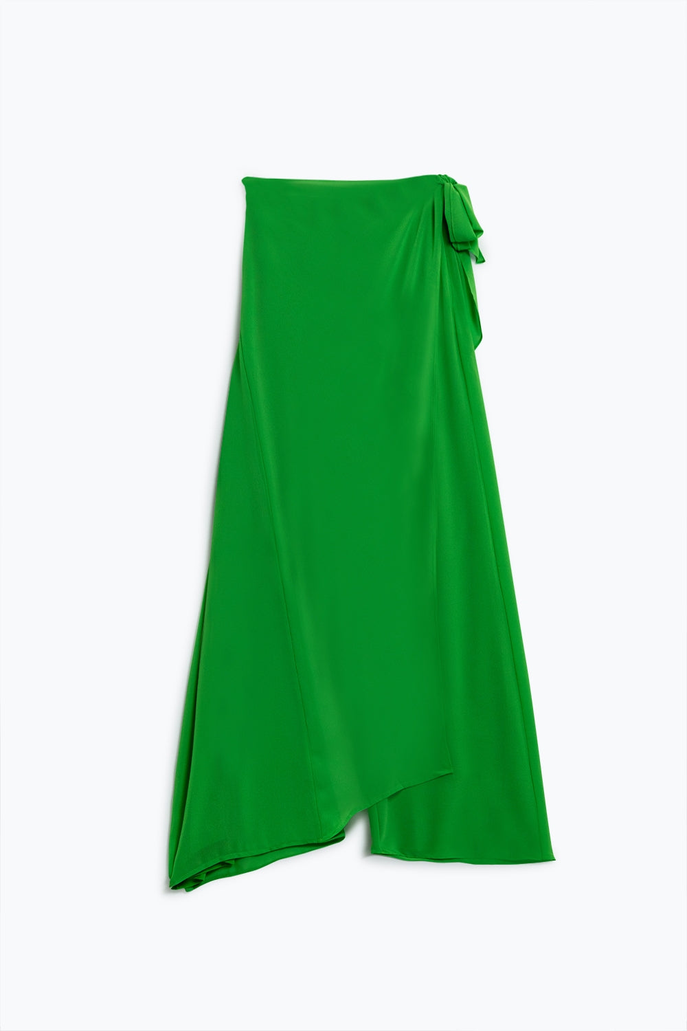 Pantalon vert large Jupe superposée nouée sur le côté