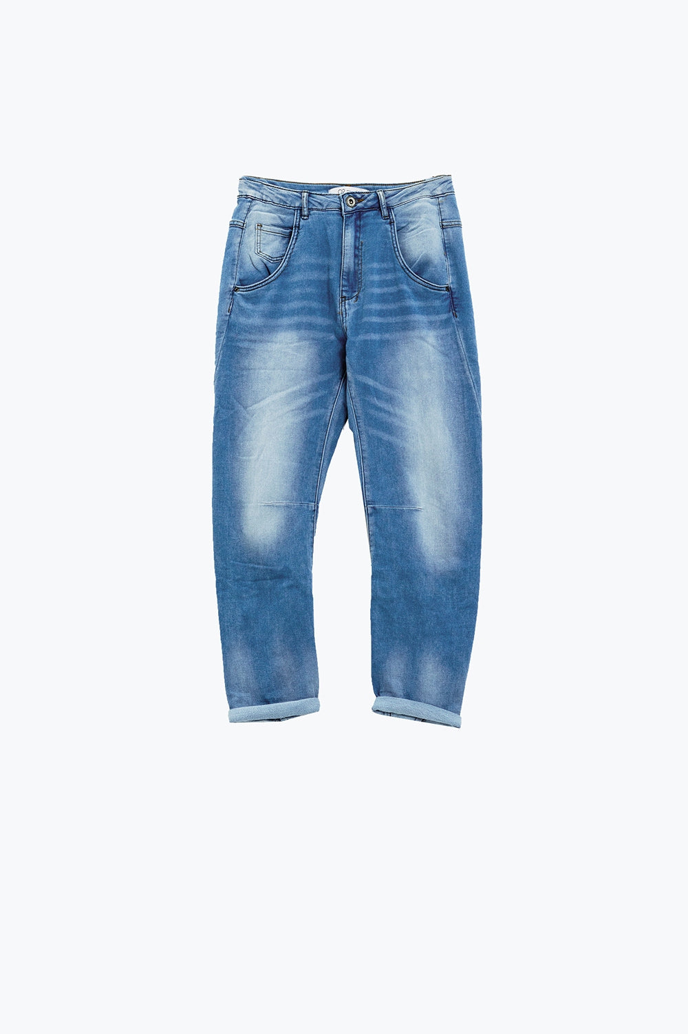 Jean boyfriend basique avec surpiqûres