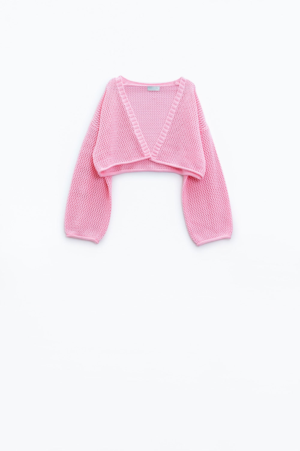 Cardigan crocheté basique en rose bébé