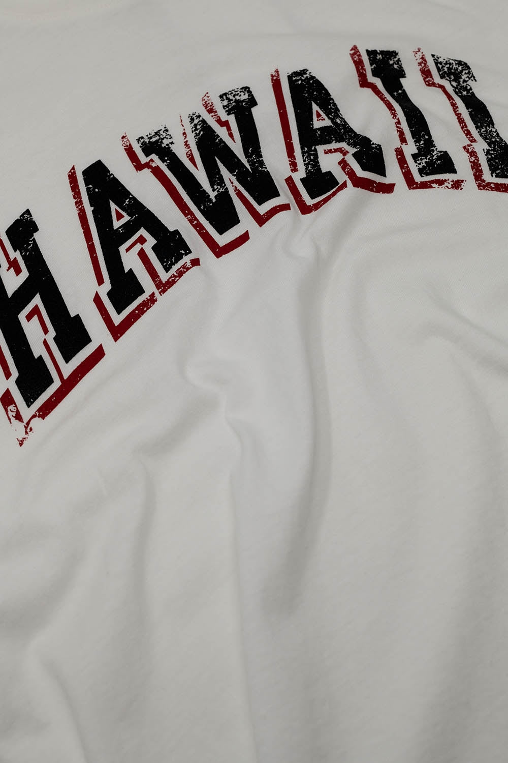 T-shirt Hawaii à effet délavé en blanc