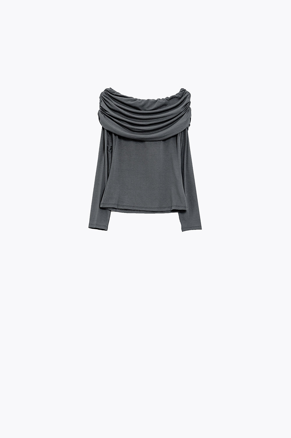 Top moulant à épaules nues en gris