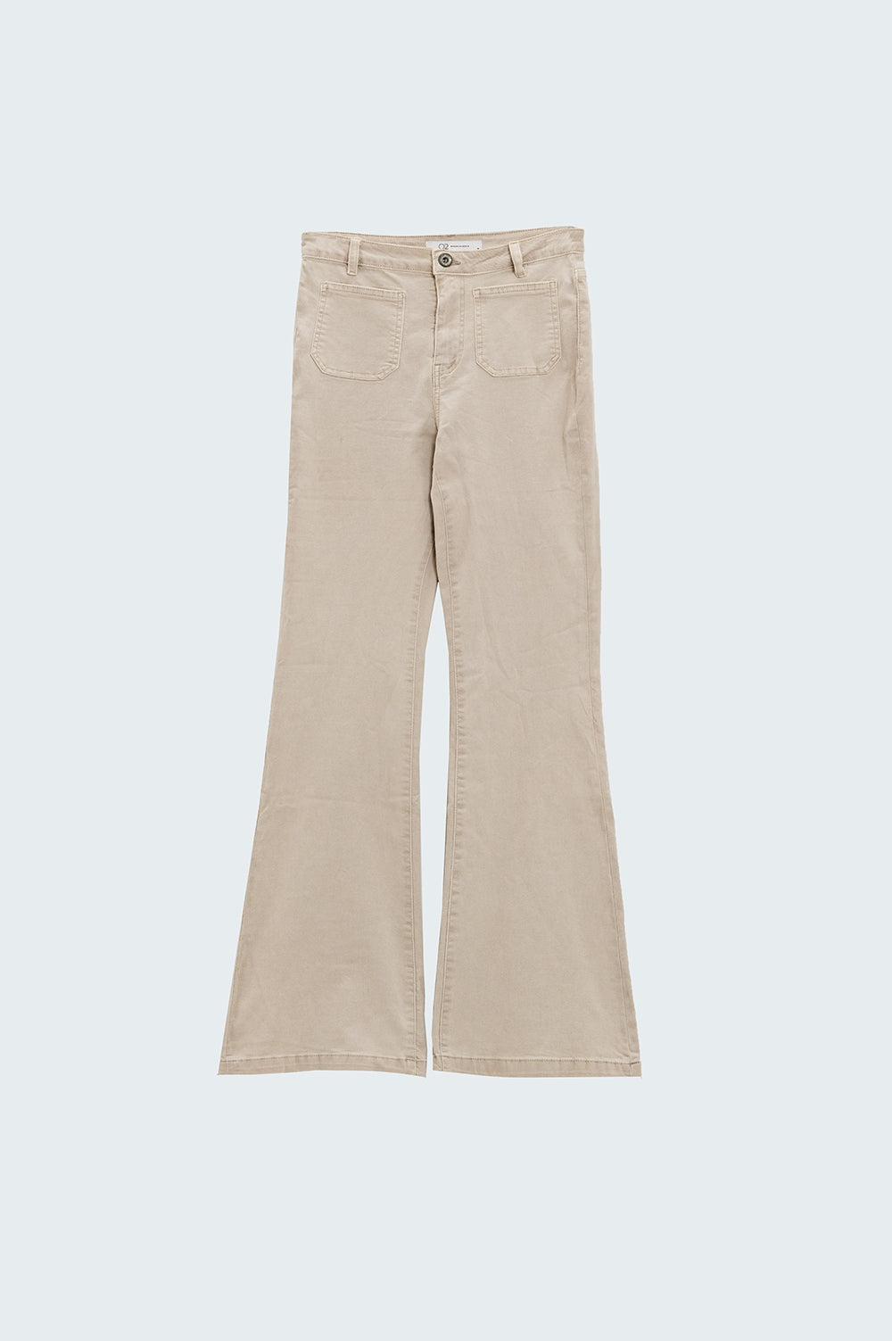 Beige Jean skinny évasé avec poche avant