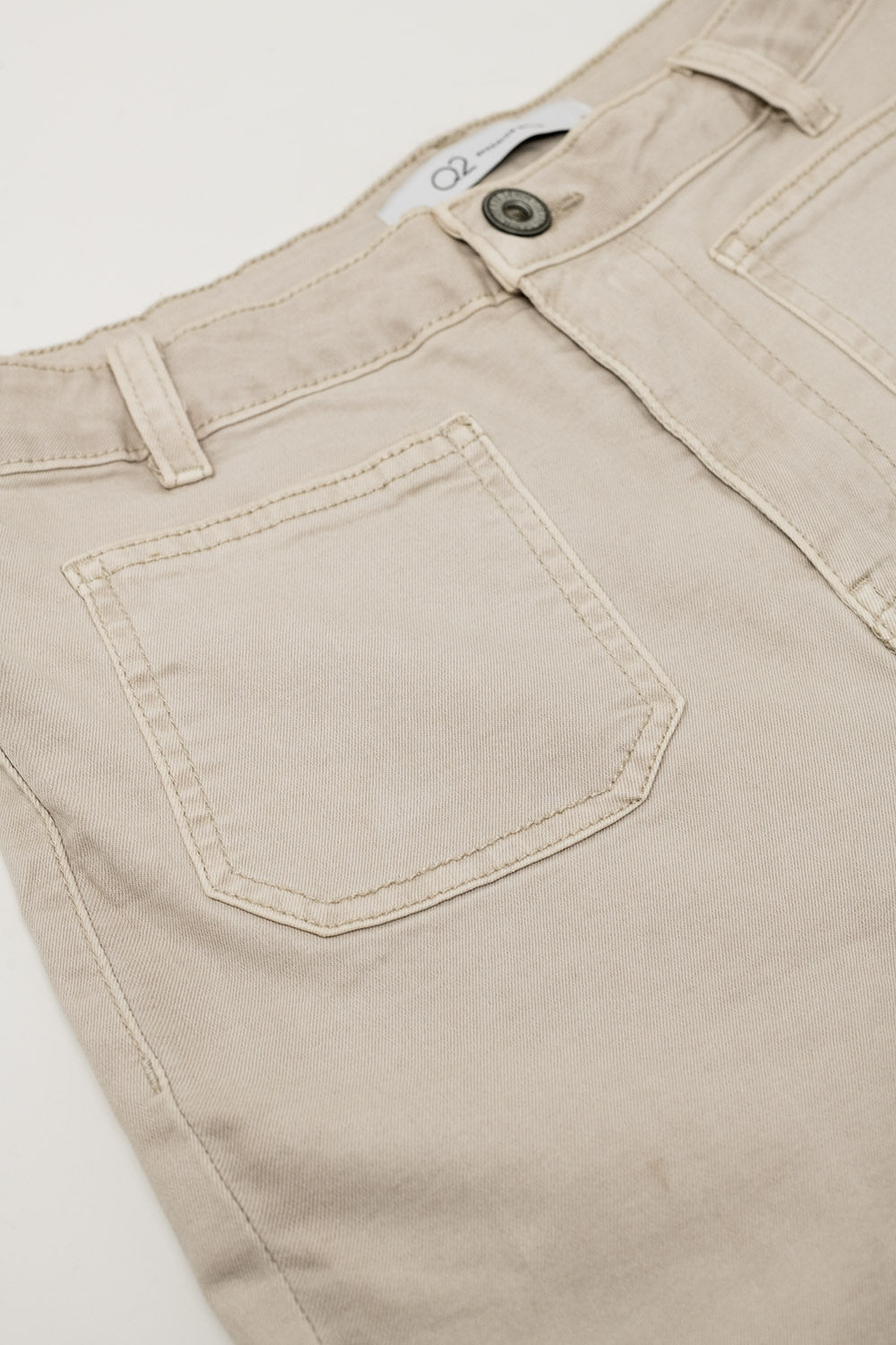 Beige Jean skinny évasé avec poche avant