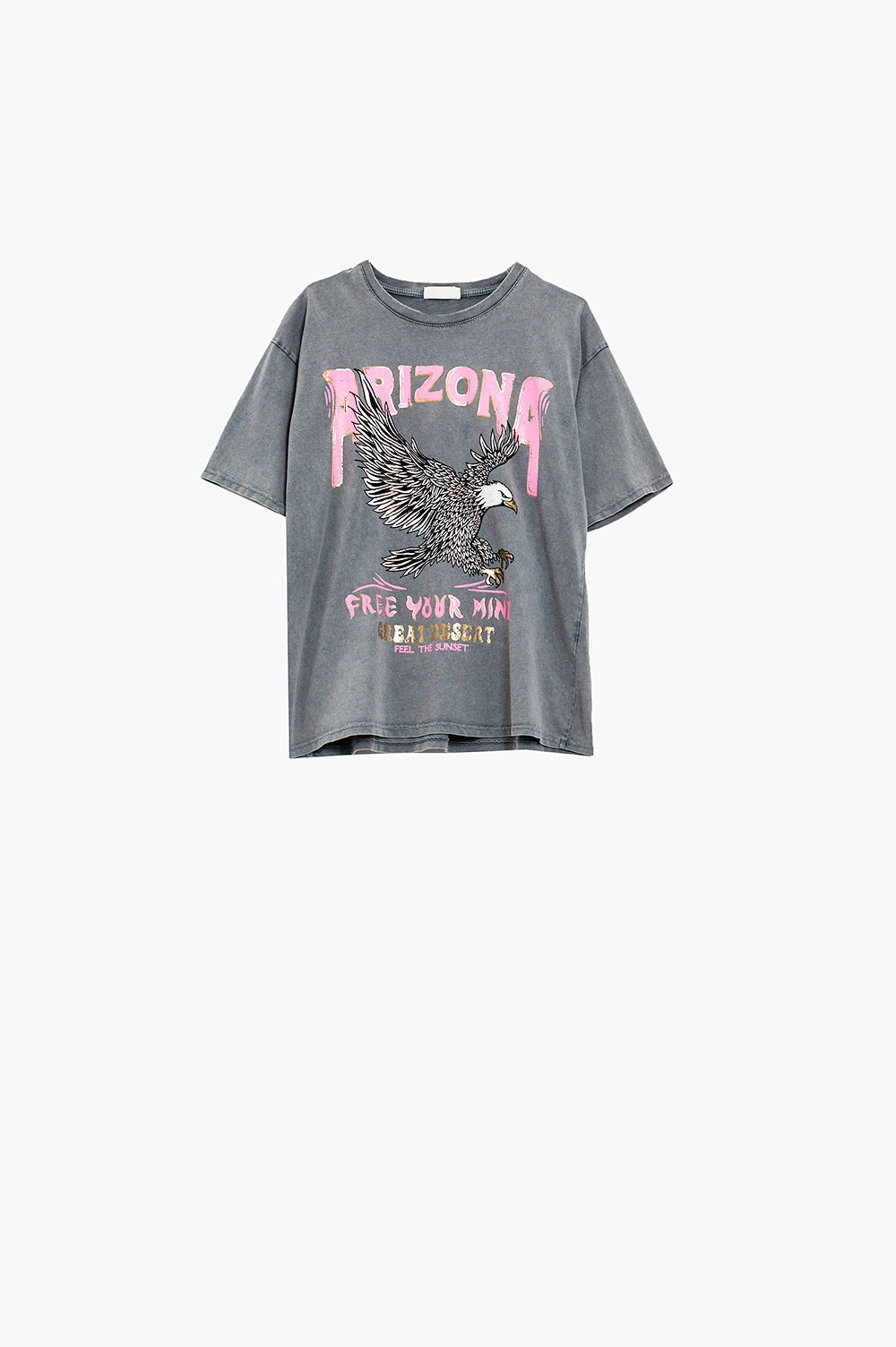 T-shirt Arizona avec impression numérique de l'aigle en gris