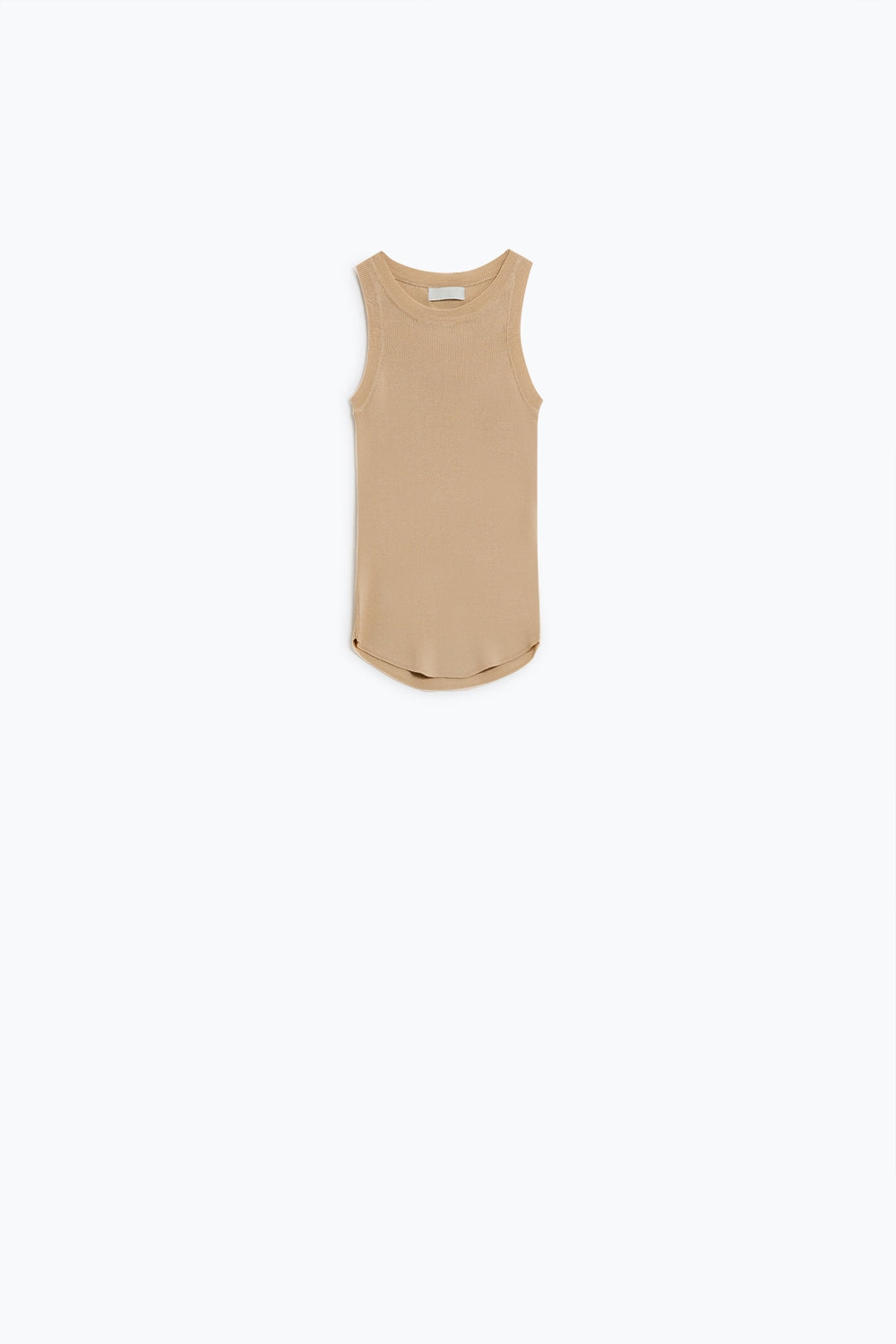 Top sans manches en tricot beige
