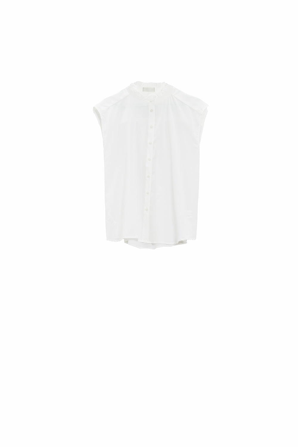 Chemisier boutonné sans manches blanc