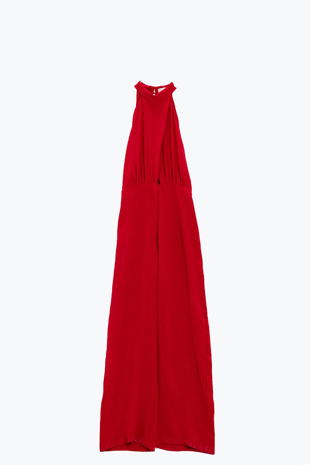 Combinaison rouge avec encolure dos nu croisée