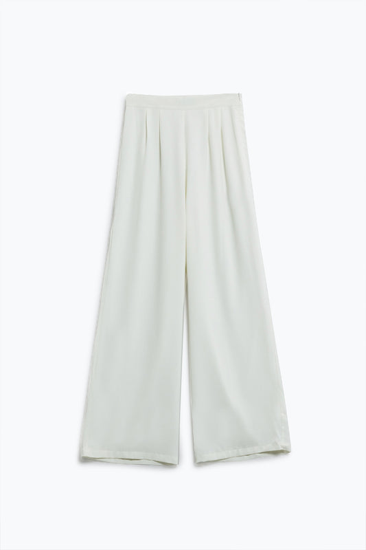 Pantalon à jambes larges blanc