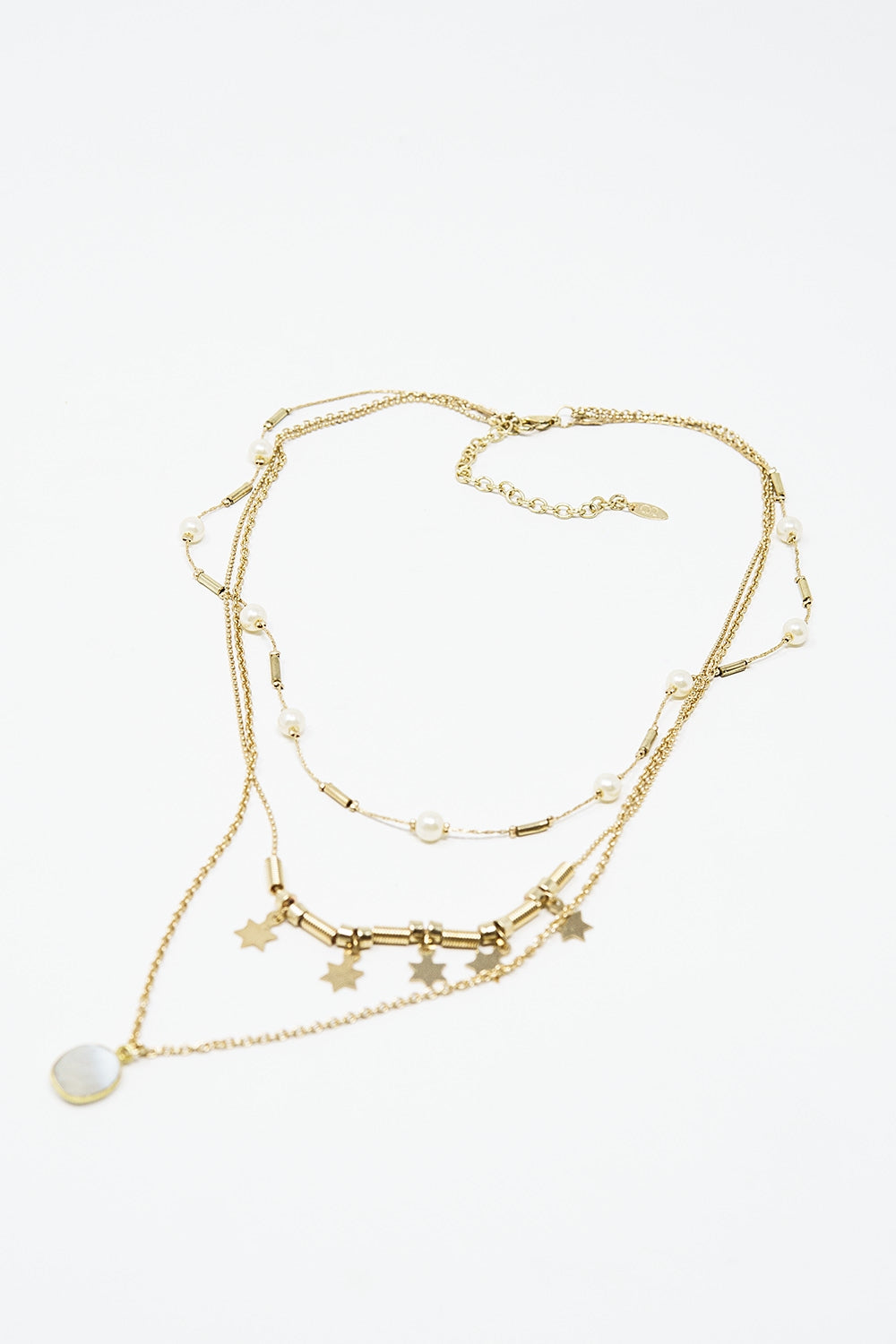 Collier 3 en 1 avec étoiles et perles
