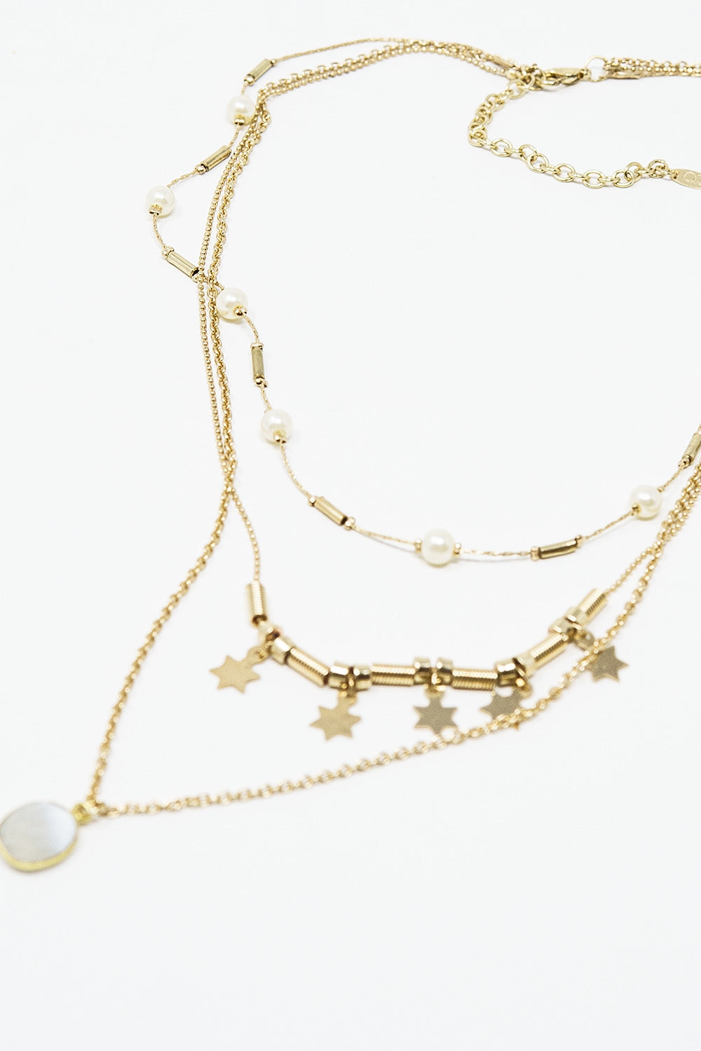 Collier 3 en 1 avec étoiles et perles