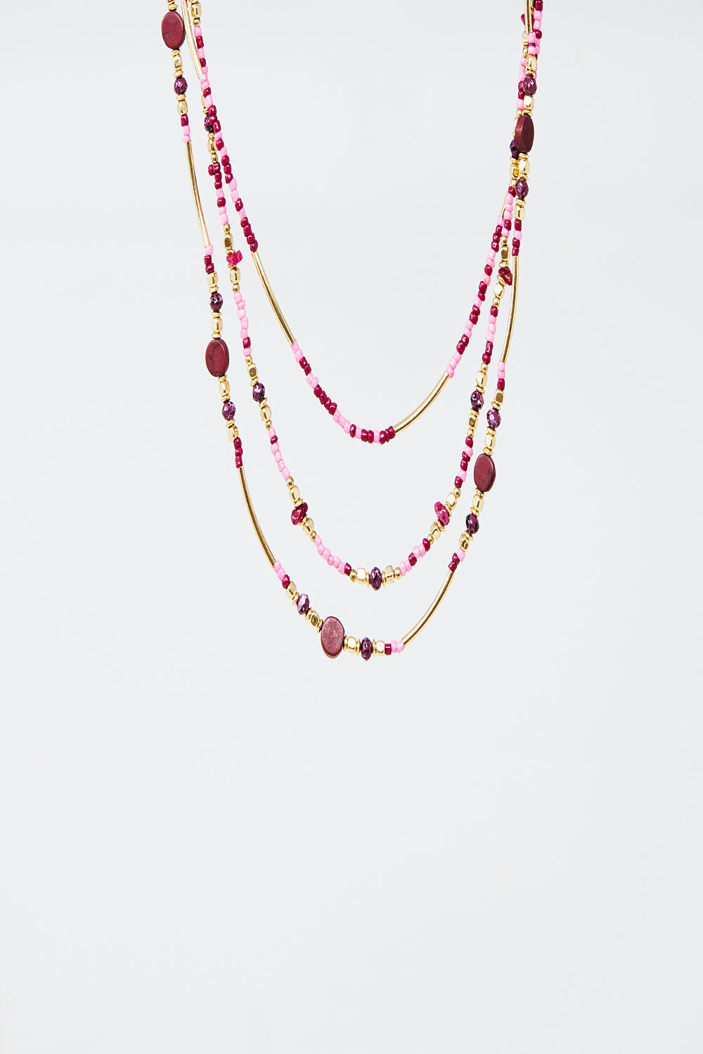 Collier 3 en 1 avec pierres multicolores