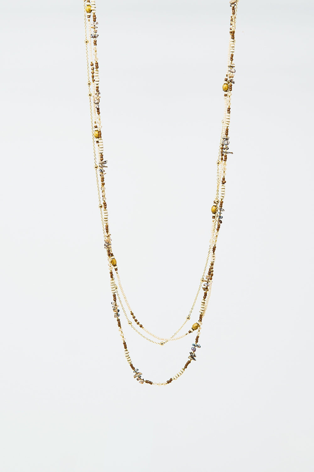 Collier 3 en 1 avec différents types de perles