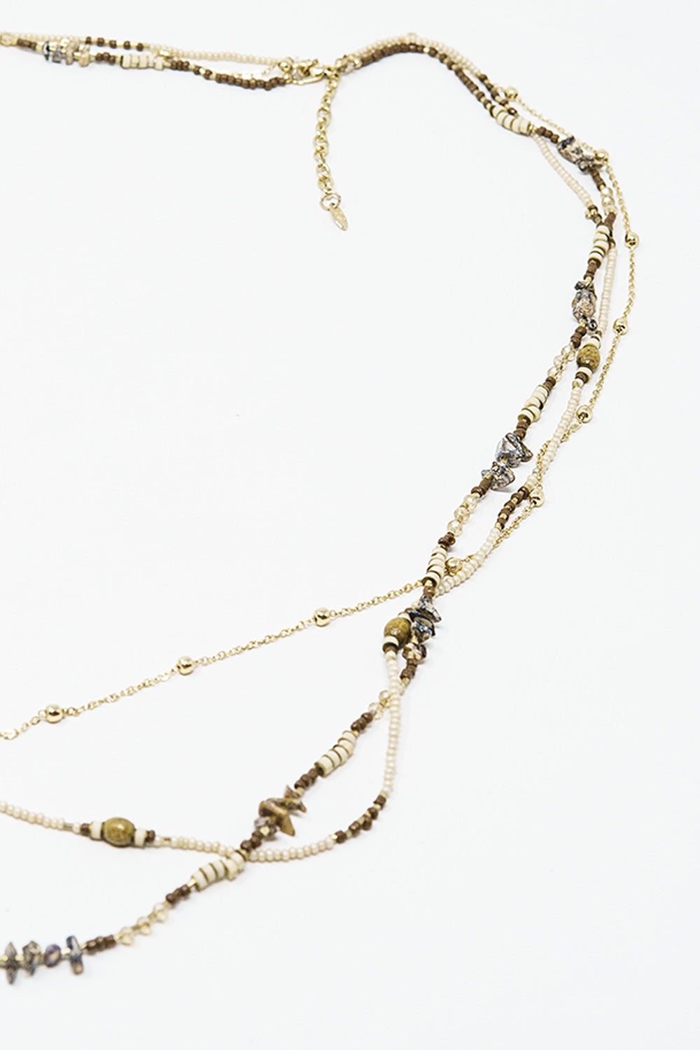 Collier 3 en 1 avec différents types de perles